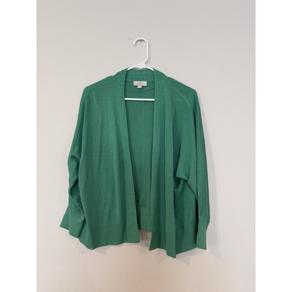 Green Cardigan Cabincore Ann Taylor Loft Cozy Cottage Core Mature Size Large
